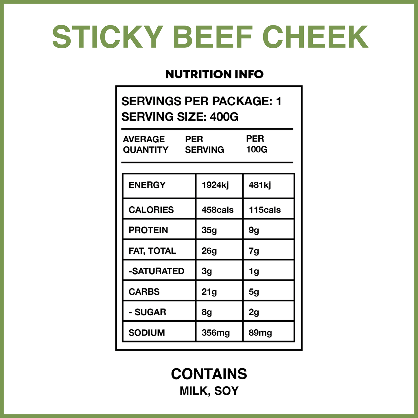 Sticky Beef Cheek & Kumara  ✓