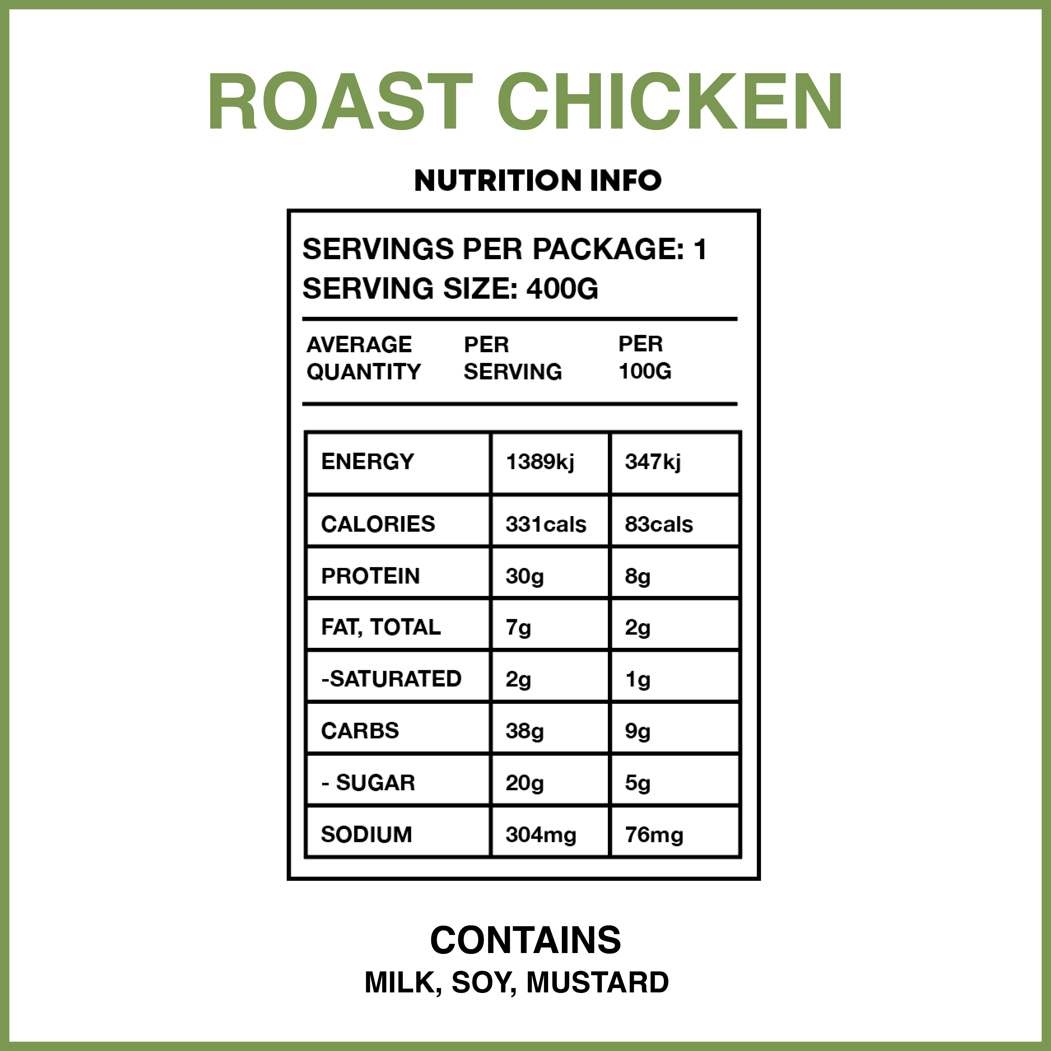 Roast Chicken & Vegetables  ✓