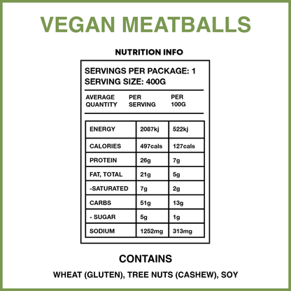 Plant Based Meatballs (Vego)