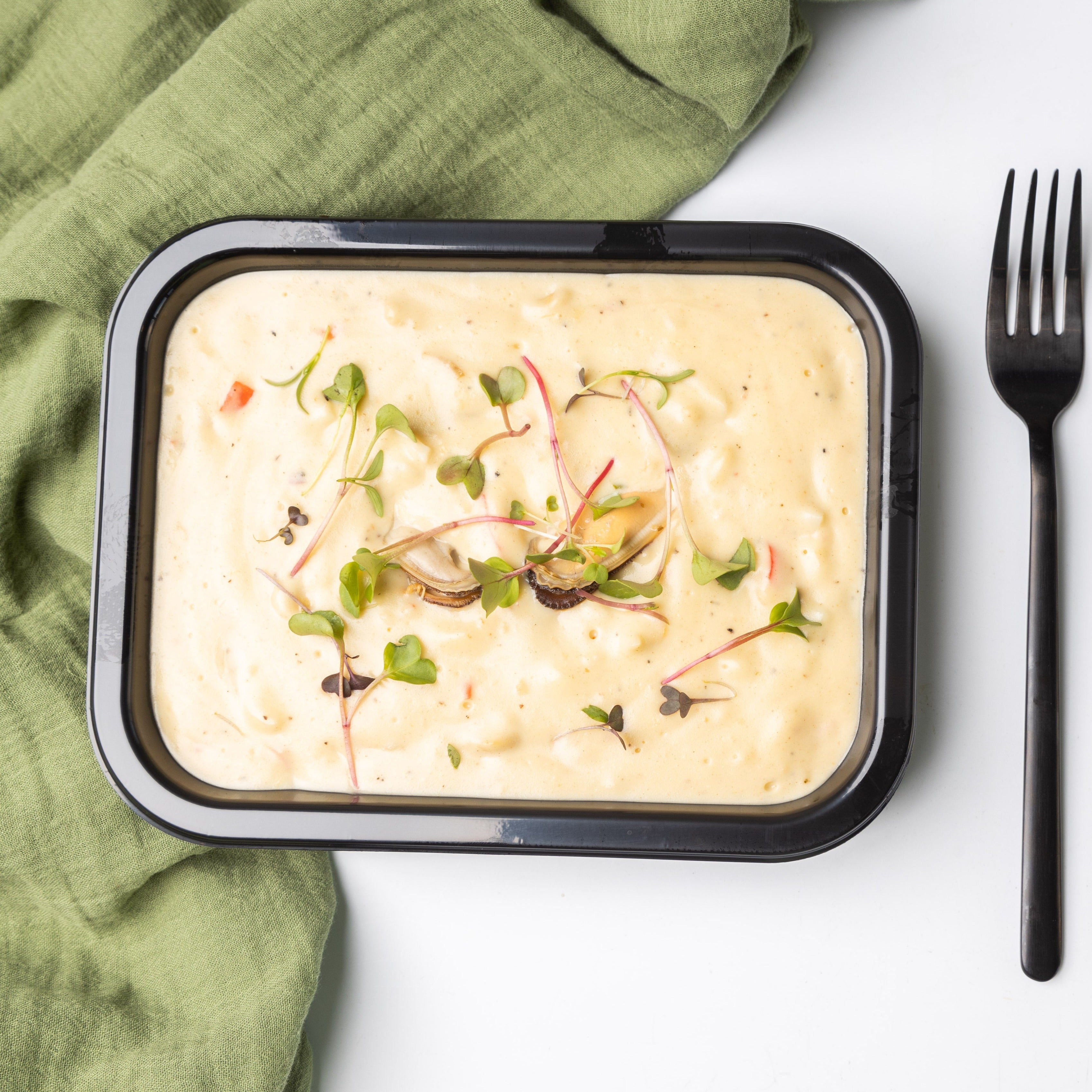 Seafood Chowder in a tray